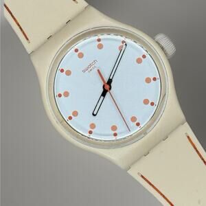 🔥 Swatch GT106T Soft Day Orange Cream 2014 Strap New Battery Runs Great! HTF